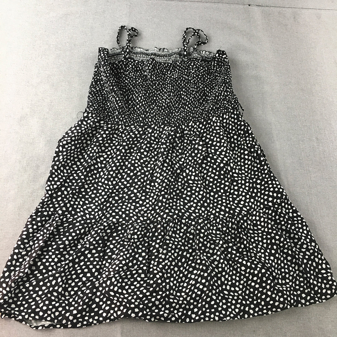 City Chic Womens Mini Dress Size L Black White Dot Sleeveless A-Line