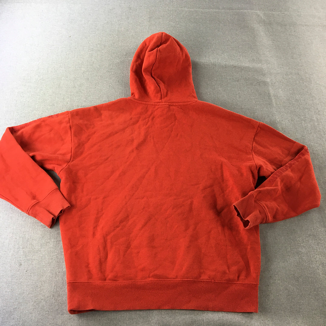 H&M Mens Hoodie Sweater Size M Red Pockets Pullover Jumper