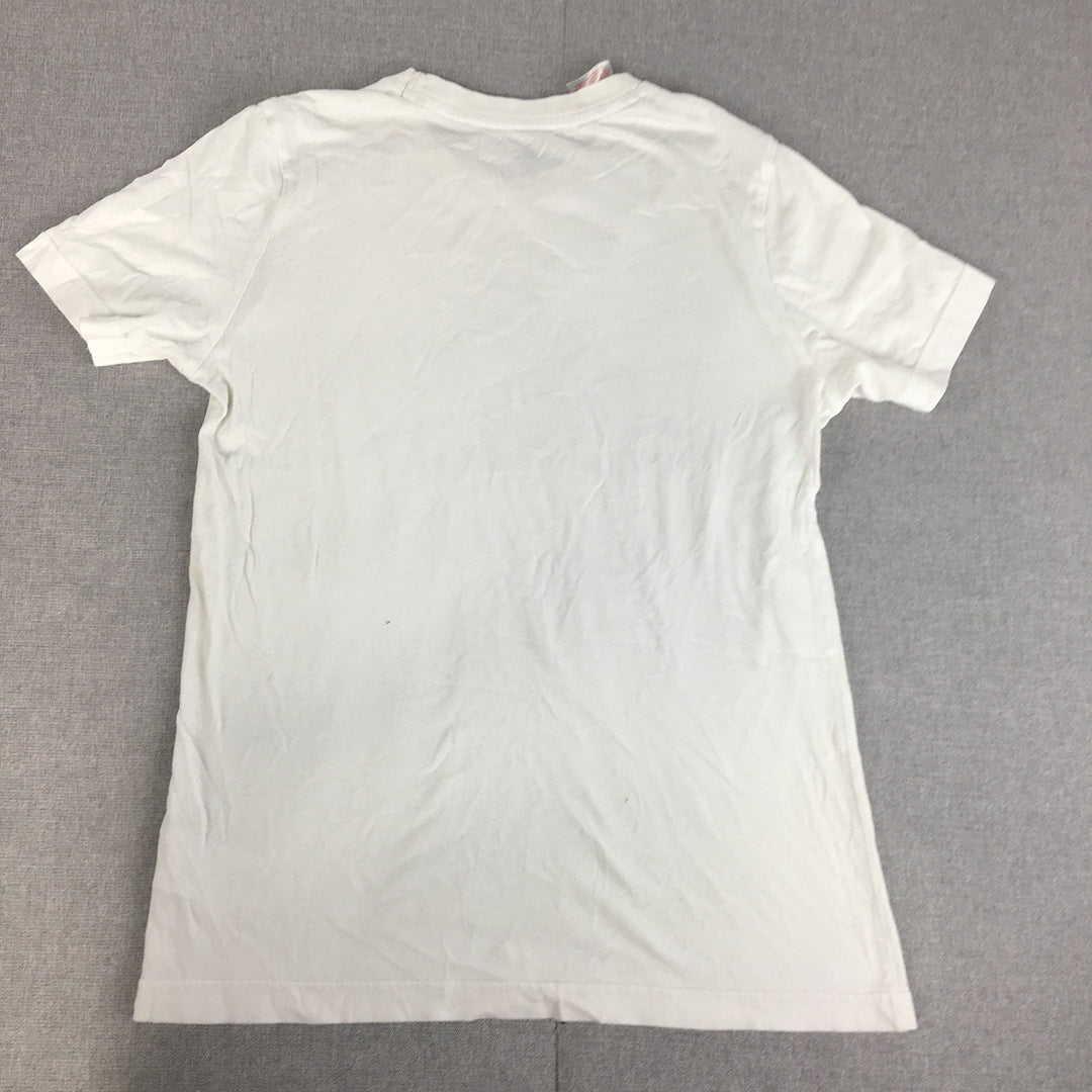 Adidas Kids Boys T-Shirt Youth Size L (13 - 14 Years) White Big Logo