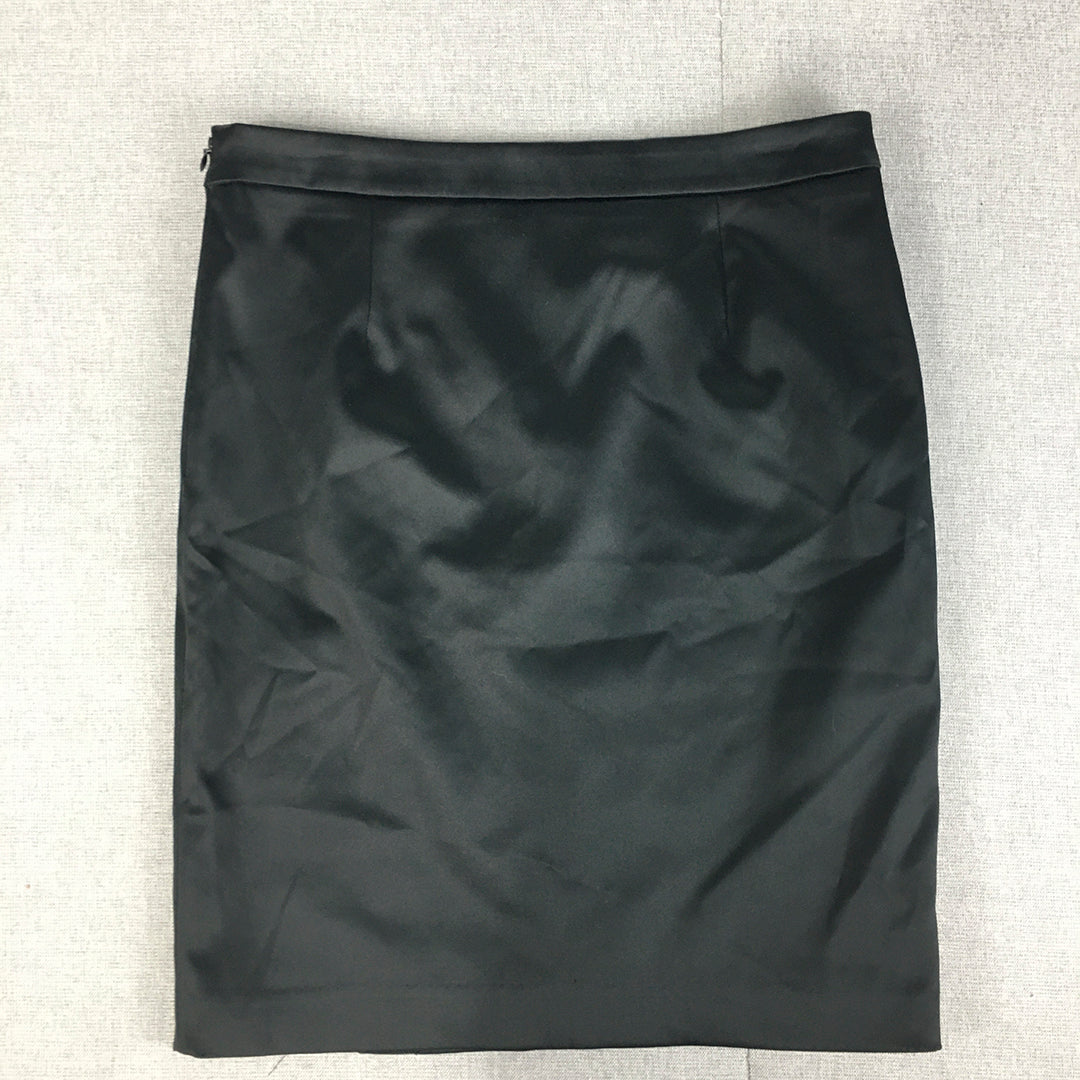 Barometer Womens Mini Skirt Size 6 Black Straight Side Zip