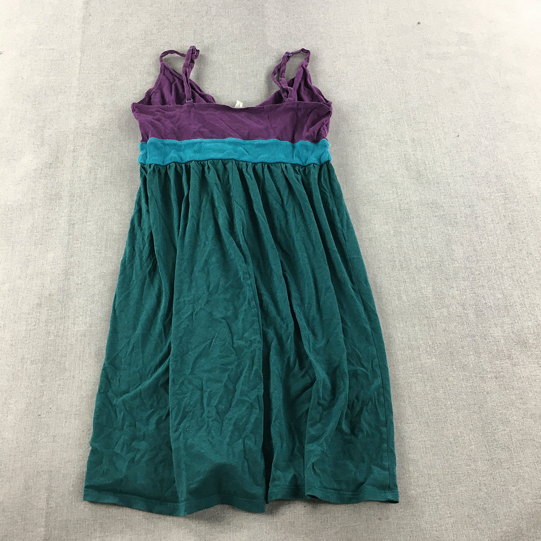 United Colors Of Benetton Womens Mini Dress Size M Blue Purple Sleeveless