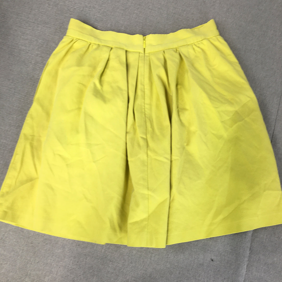 Marcs Womens Pleated Skirt Size 8 Yellow Mini Stretch Fabric