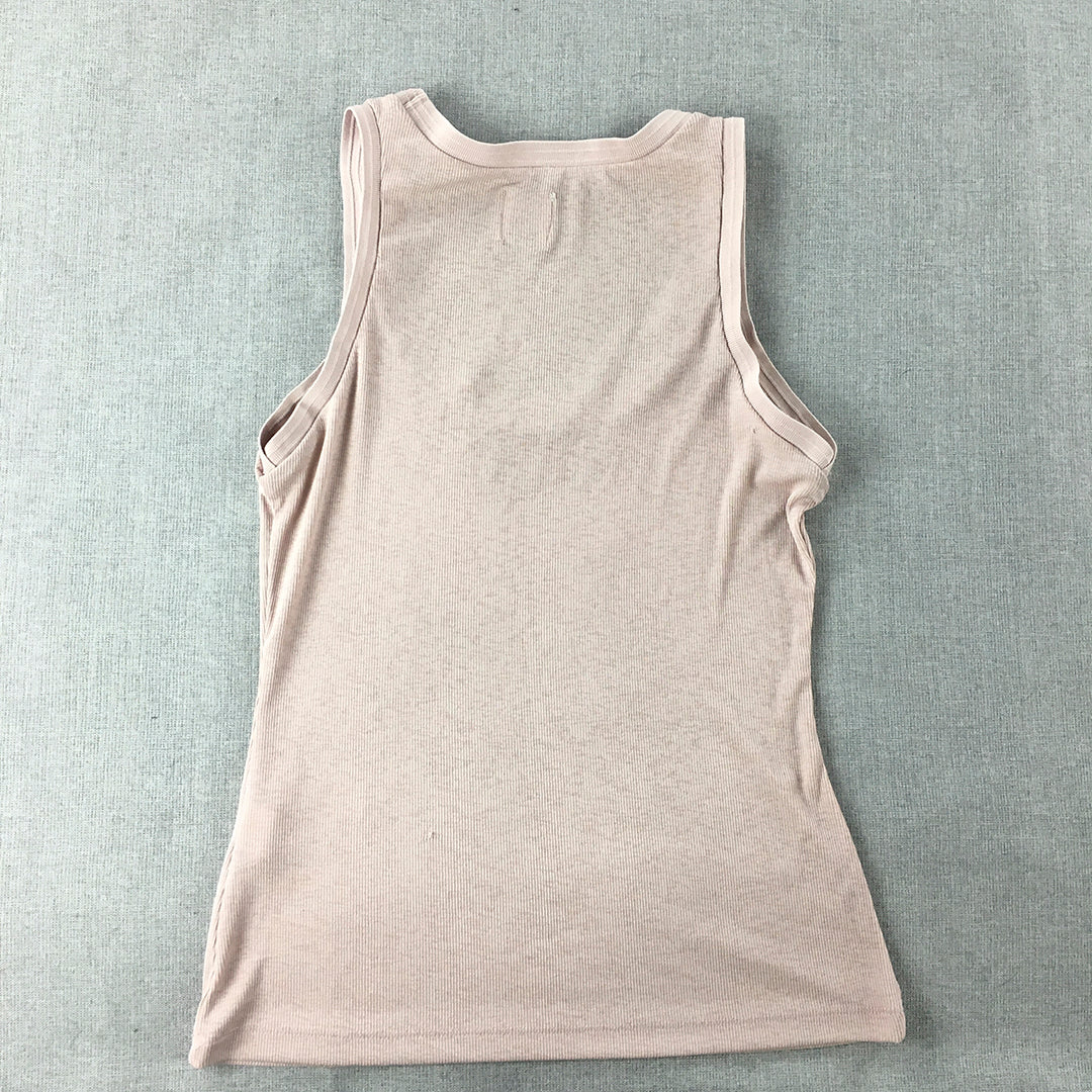 Zara Womens Knit Tank Top Size S Pink Sleeveless Shirt