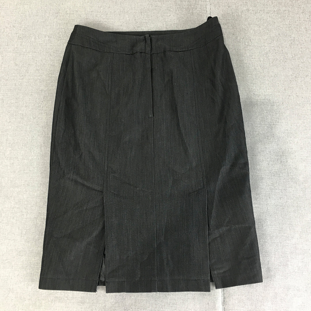 Forcast Womens Pencil Skirt Size 8 Black Straight Midi