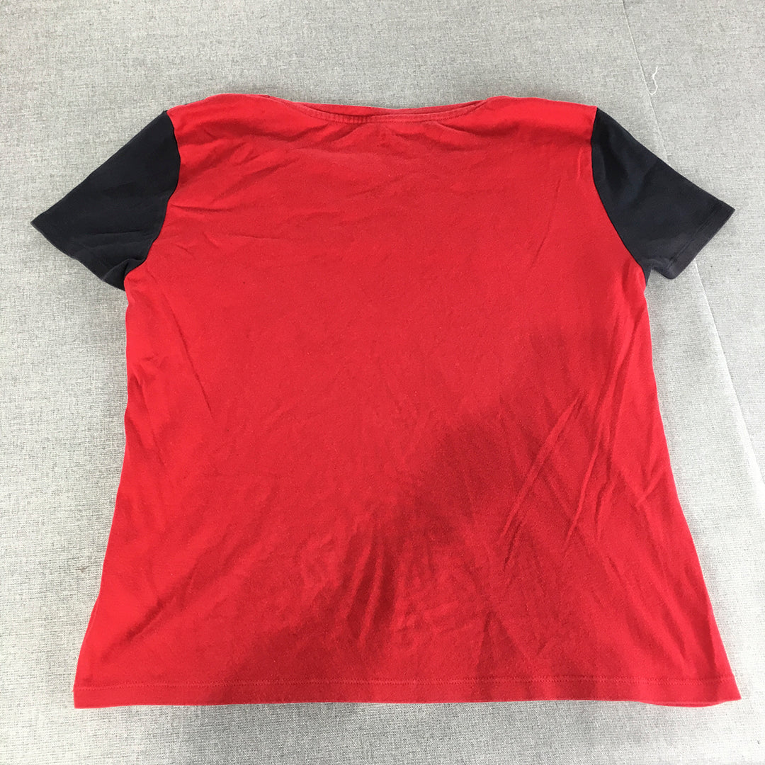 Tommy Hilfiger Womens T-Shirt Size 2XL Red Logo Round Neck Short Sleeve