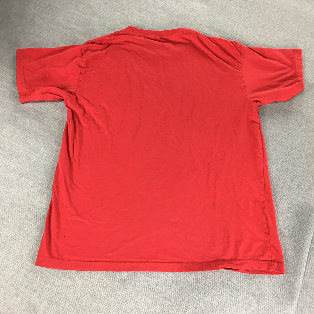 Champion Mens T-Shirt Size S Red Logo Short Sleeve Crew Neck Tee