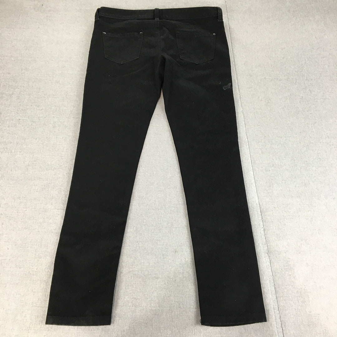 Garage Womens Skinny Jeans Size 12 Black Dark Wash Stretch Denim