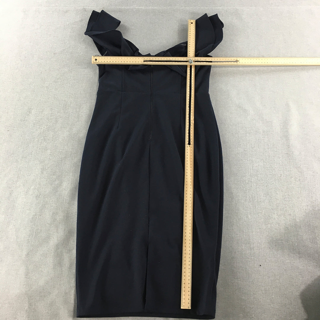 Fresh Soul Womens Cocktail Dress Size 14 Navy Blue Midi Sleeveless