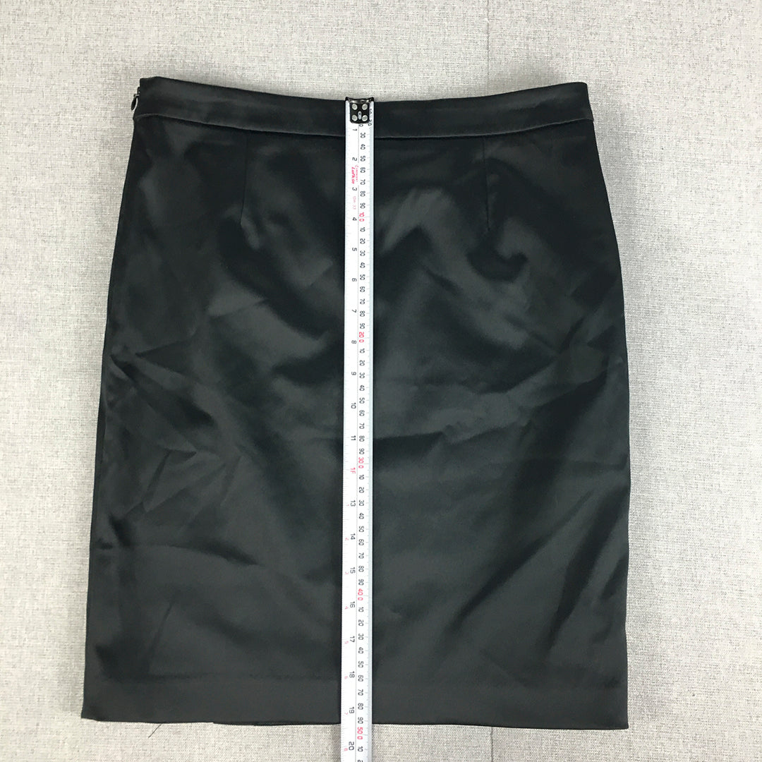 Barometer Womens Mini Skirt Size 6 Black Straight Side Zip