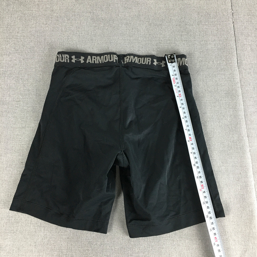 Under Armour Womens Shorts Size XS Black Logo Running Gym