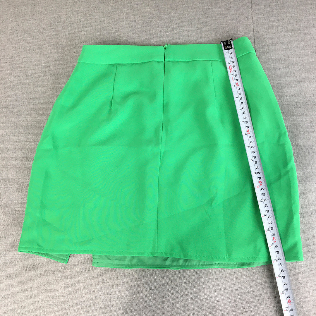 Showpo Womens Mini Skirt Size 10 Green Slit