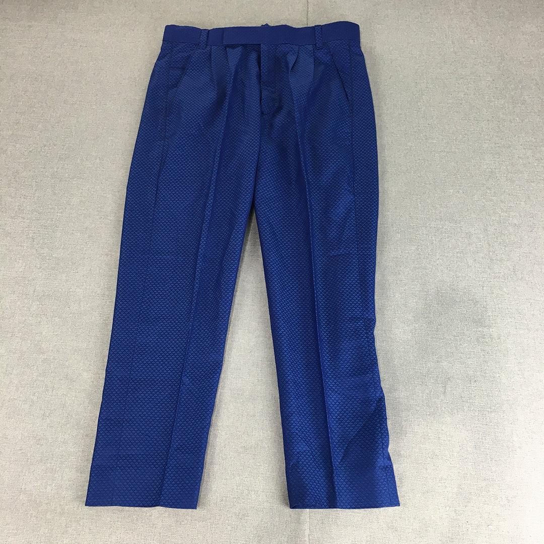 Formal Womens Dress Pants Size 28 Blue Pleated Slim Straight Leg Formal