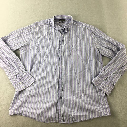 Rodd & Gunn Mens Shirt Size XL Purple Striped Long Sleeve Button-Up