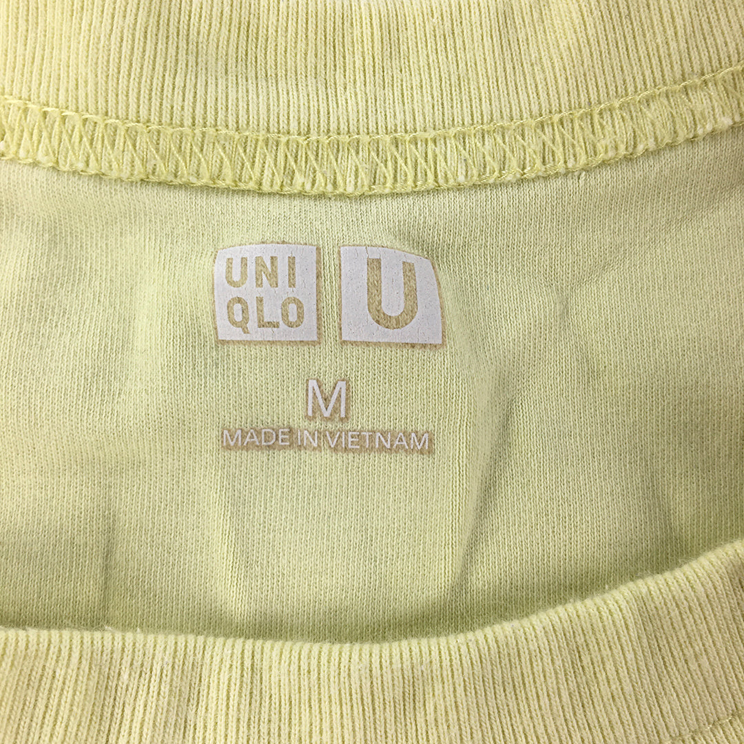 Uniqlo U Womens T-Shirt Size M Yellow Short Sleeve Crew Neck Top