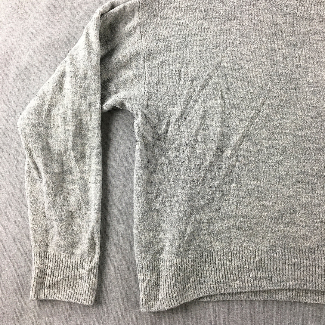 H&M Womens Wool Blend Sweater Size L Grey Knit Pullover Jumper