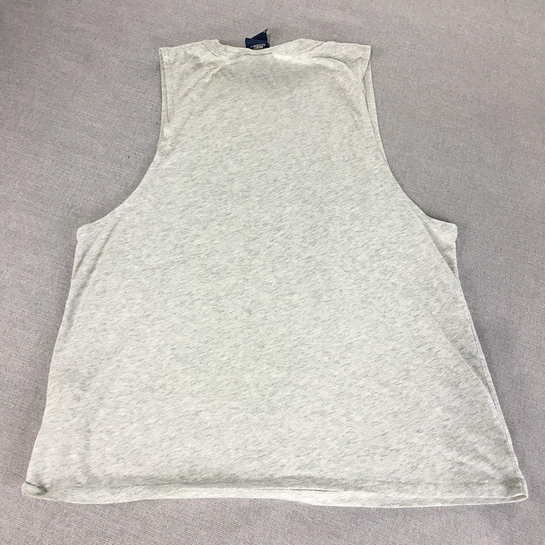 Nike Womens Tank Top Size M Grey Sleeveless Just Do It Shirt