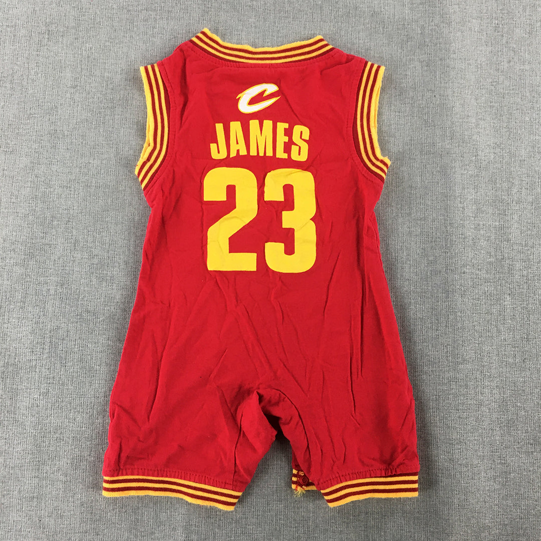 Cleveland Cavaliers LeBron James Baby Boys Bodysuit Size 2 Toddler NBA