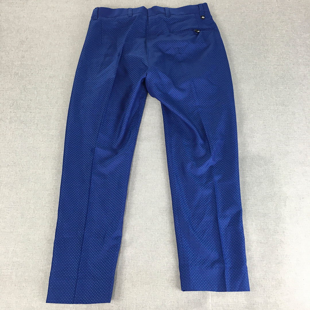 Formal Womens Dress Pants Size 28 Blue Pleated Slim Straight Leg Formal