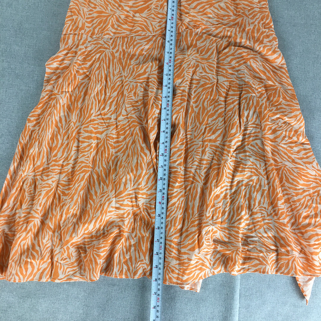 NEW Suboo Womens A-Line Skirt Size S Orange Elastic Waist