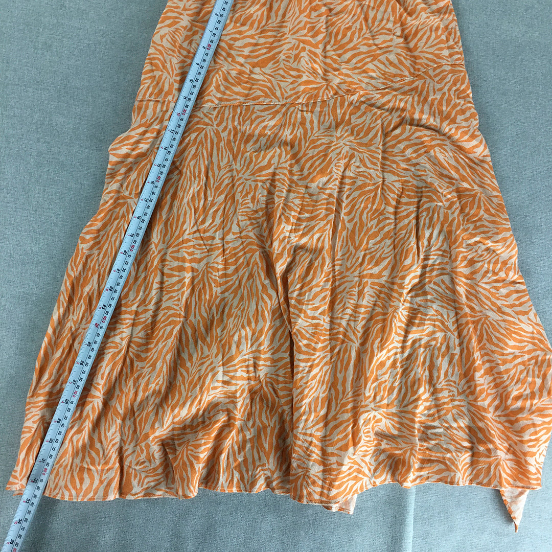 NEW Suboo Womens A-Line Skirt Size S Orange Elastic Waist