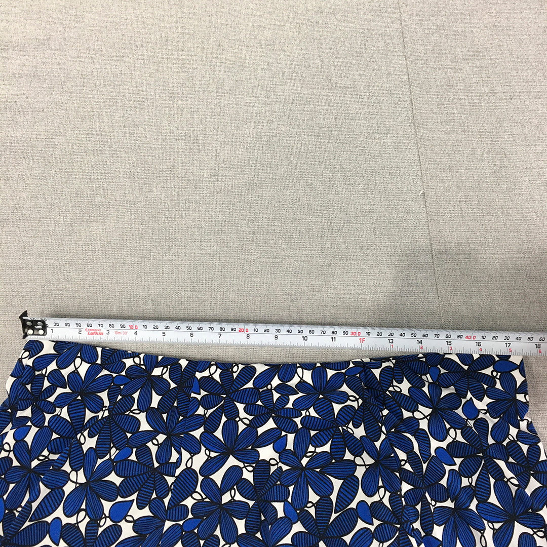 The Clothing Company Womens A-Line Skirt Size 14 Petite Blue Floral Pleated