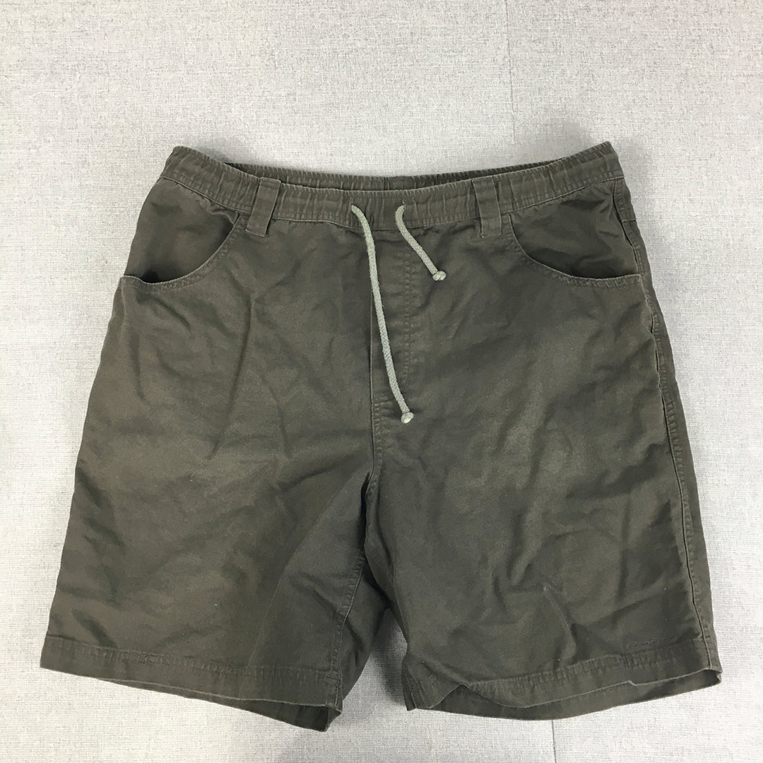 Colorado Mens Shorts Size L Khaki Brown Pockets Drawstring Elastic Waist