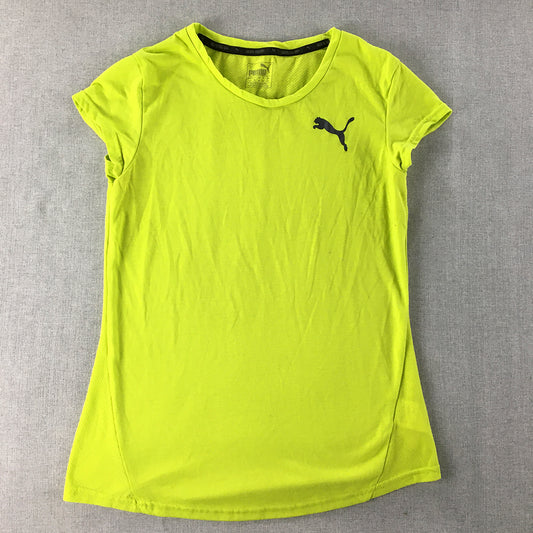 Puma Womens T-Shirt Size S Green Short Sleeve Logo Top