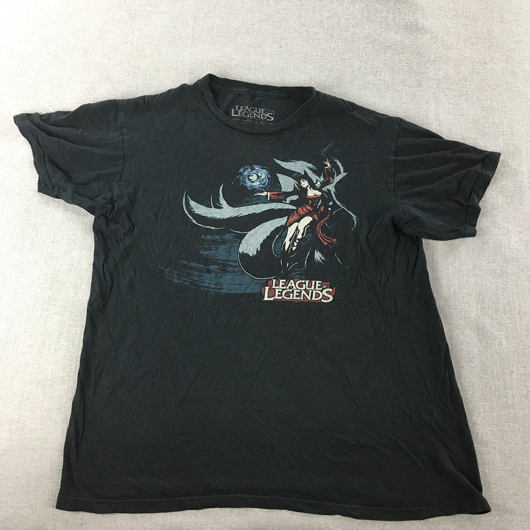 League Of Legends Mens T-Shirt Size L Black Short Sleeve Licensed Tee Ahri