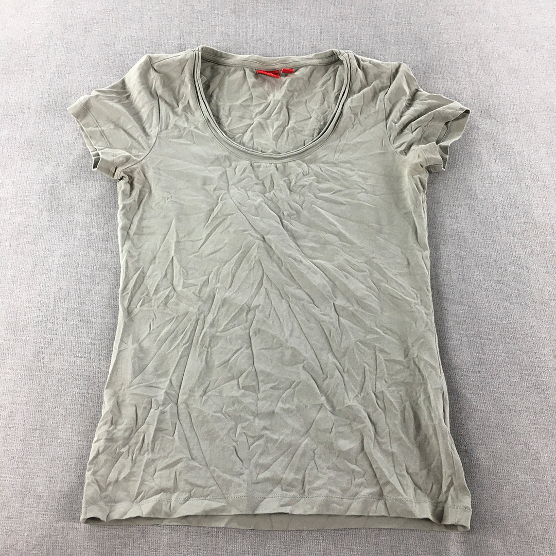 Esprit Womens T-Shirt Size S Grey Short Sleeve Round Neck Top