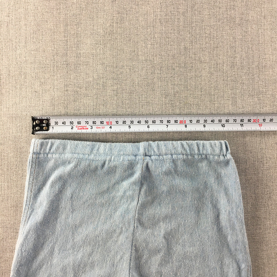 Uniqlo Kids Denim Pants Size 7 - 8 Years Light Blue Elastic Waist