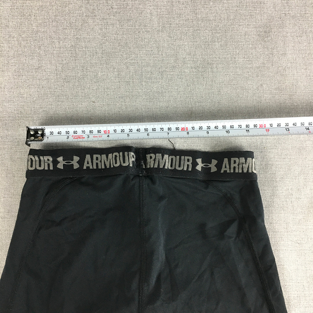 Under Armour Womens Shorts Size XS Black Logo Running Gym