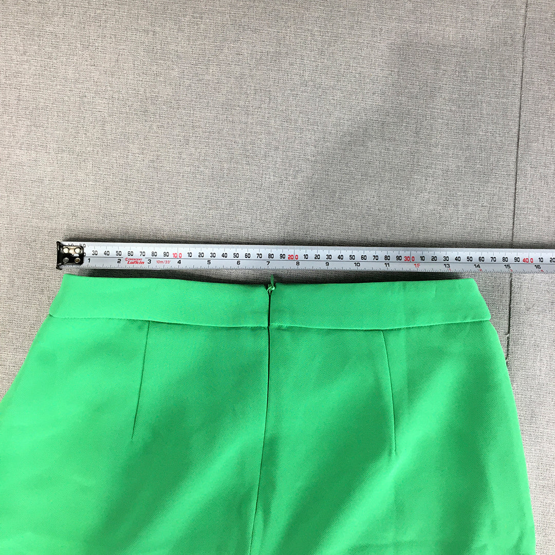 Showpo Womens Mini Skirt Size 10 Green Slit