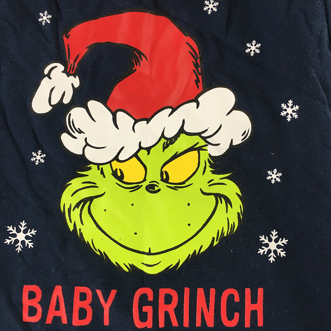 Dr. Seuss The Grinch Baby Jumpsuit Size 2 Toddler Blue Romper Short Sleeve