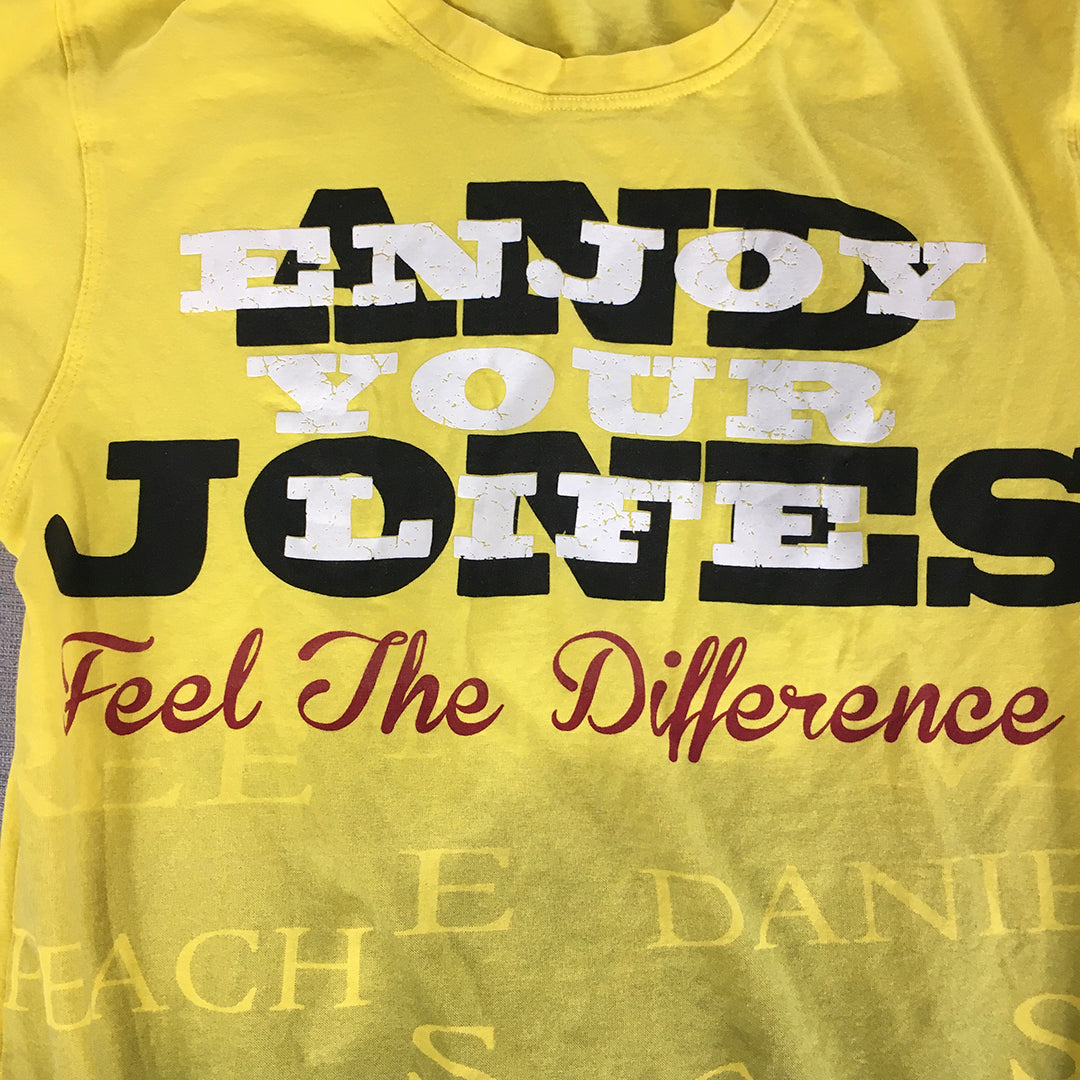 Daniel And Jones Womens Shirt Size M Yellow Long Sleeve Logo Pullover Top