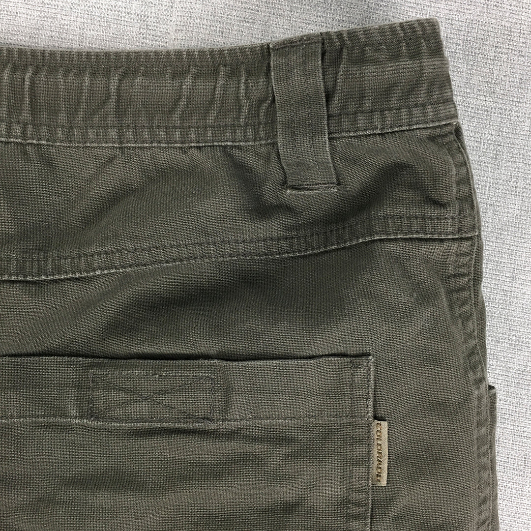 Colorado Mens Shorts Size L Khaki Brown Pockets Drawstring Elastic Waist