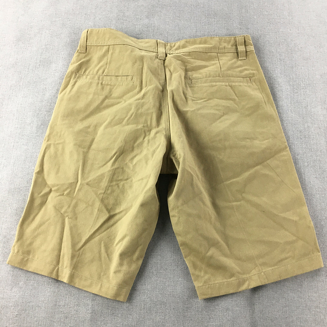 Malibu Womens Chino Shorts Size L Brown Pockets Casual Walking