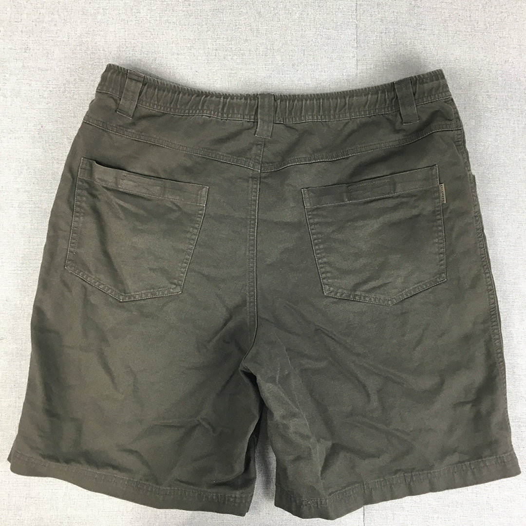 Colorado Mens Shorts Size L Khaki Brown Pockets Drawstring Elastic Waist