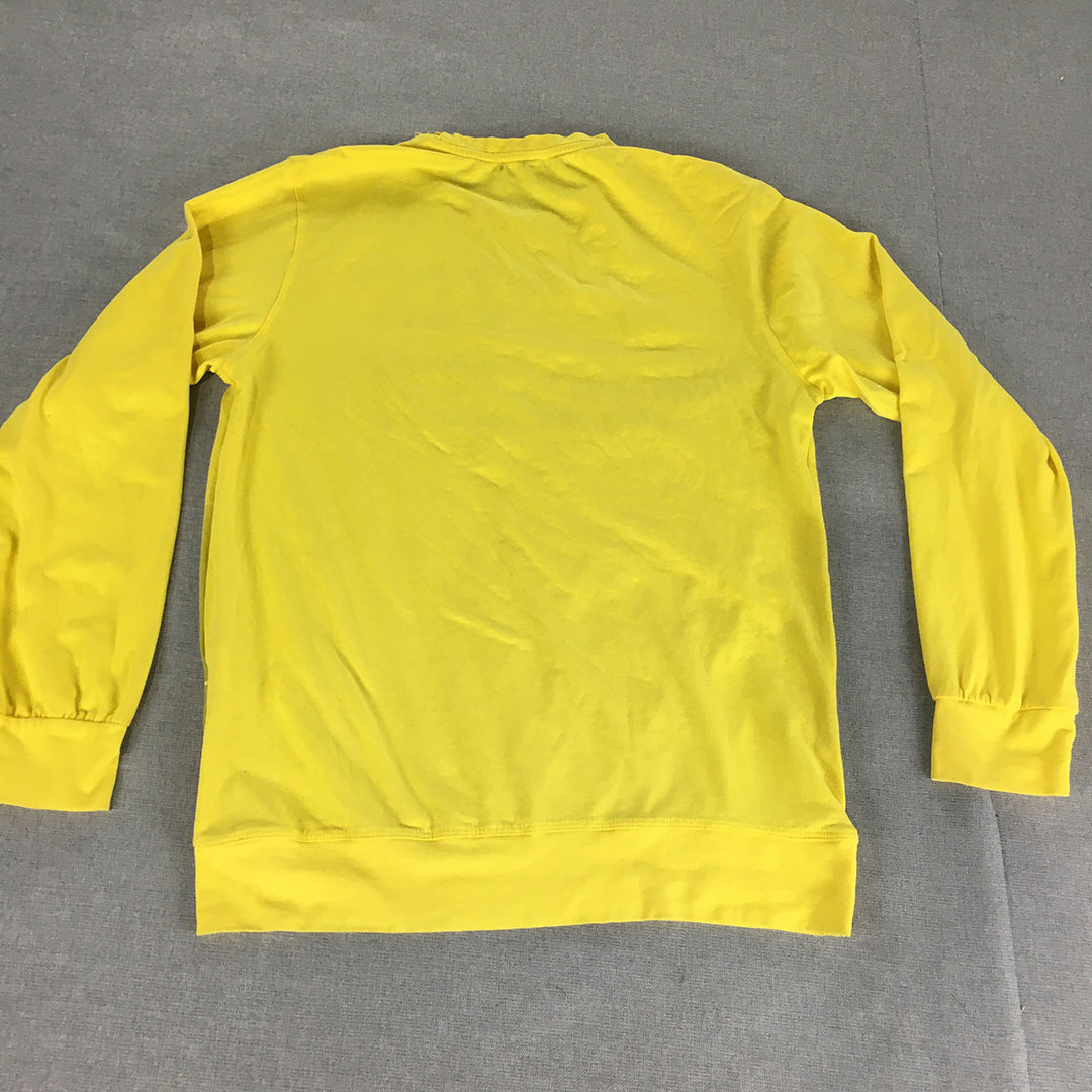 Daniel And Jones Womens Shirt Size M Yellow Long Sleeve Logo Pullover Top