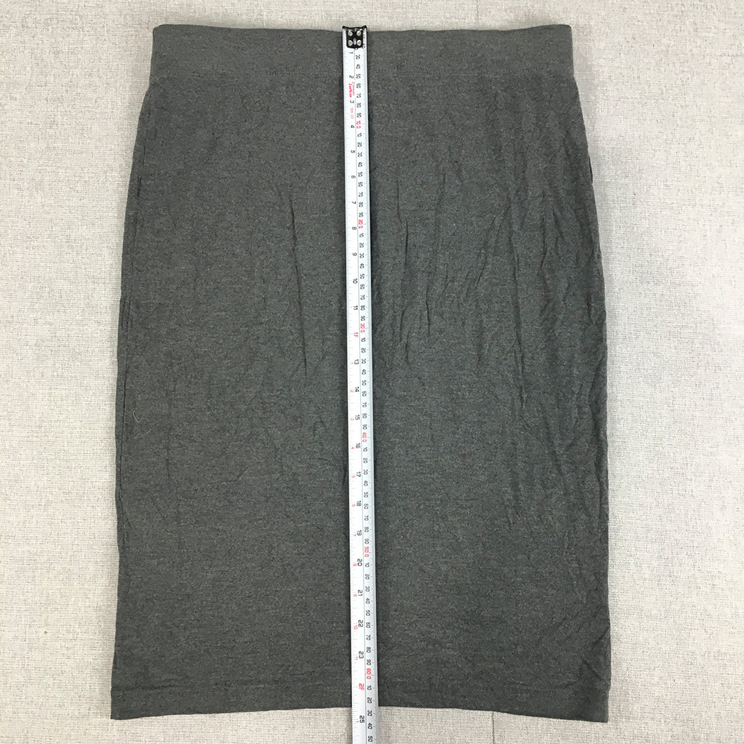 Banana Republic Womens Midi Skirt Size M Grey Knit Straight