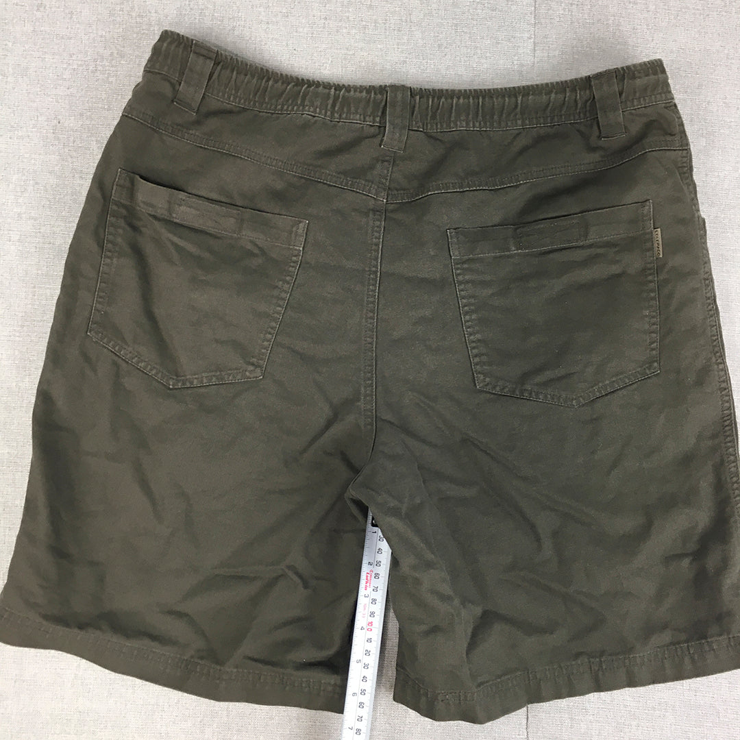 Colorado Mens Shorts Size L Khaki Brown Pockets Drawstring Elastic Waist