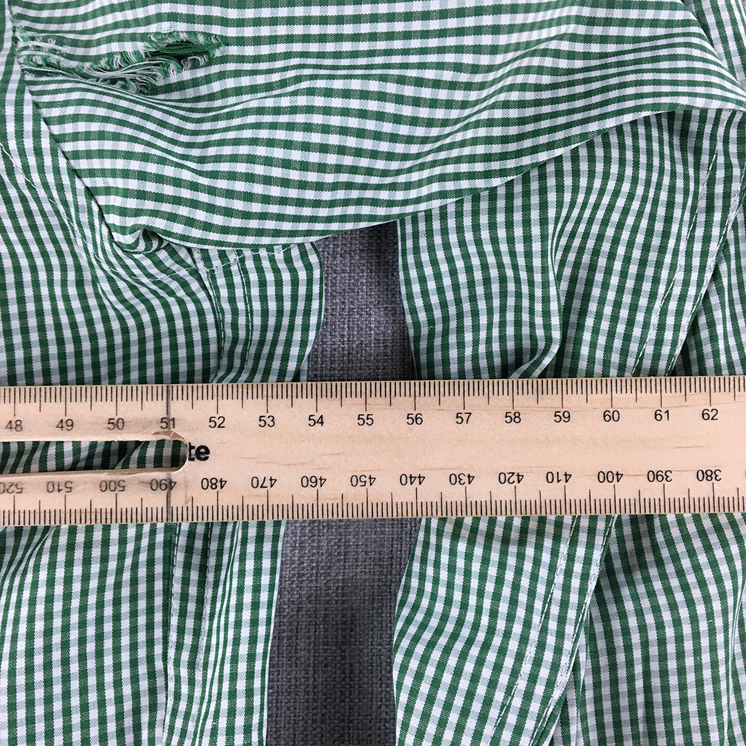 Westside Mens Shirt Size M Slim Fit Green White Checkered Long Sleeve Button-Up