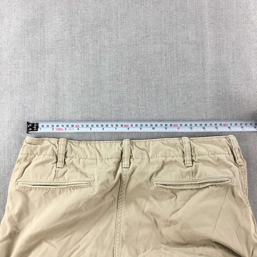 Uniqlo Mens Chino Pants Size 34 Brown Pockets Straight Trousers