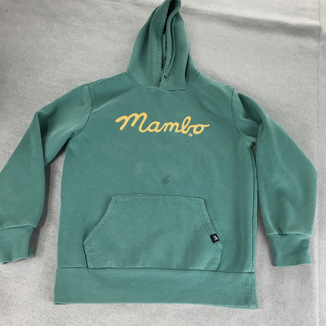 Mambo Hoodie Sweater Size M Blue Logo Pockets Pullover Jumper