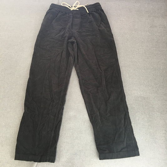 Assembly Label Mens Corduroy Jogger Pants Size XS Black Drawstring Pockets