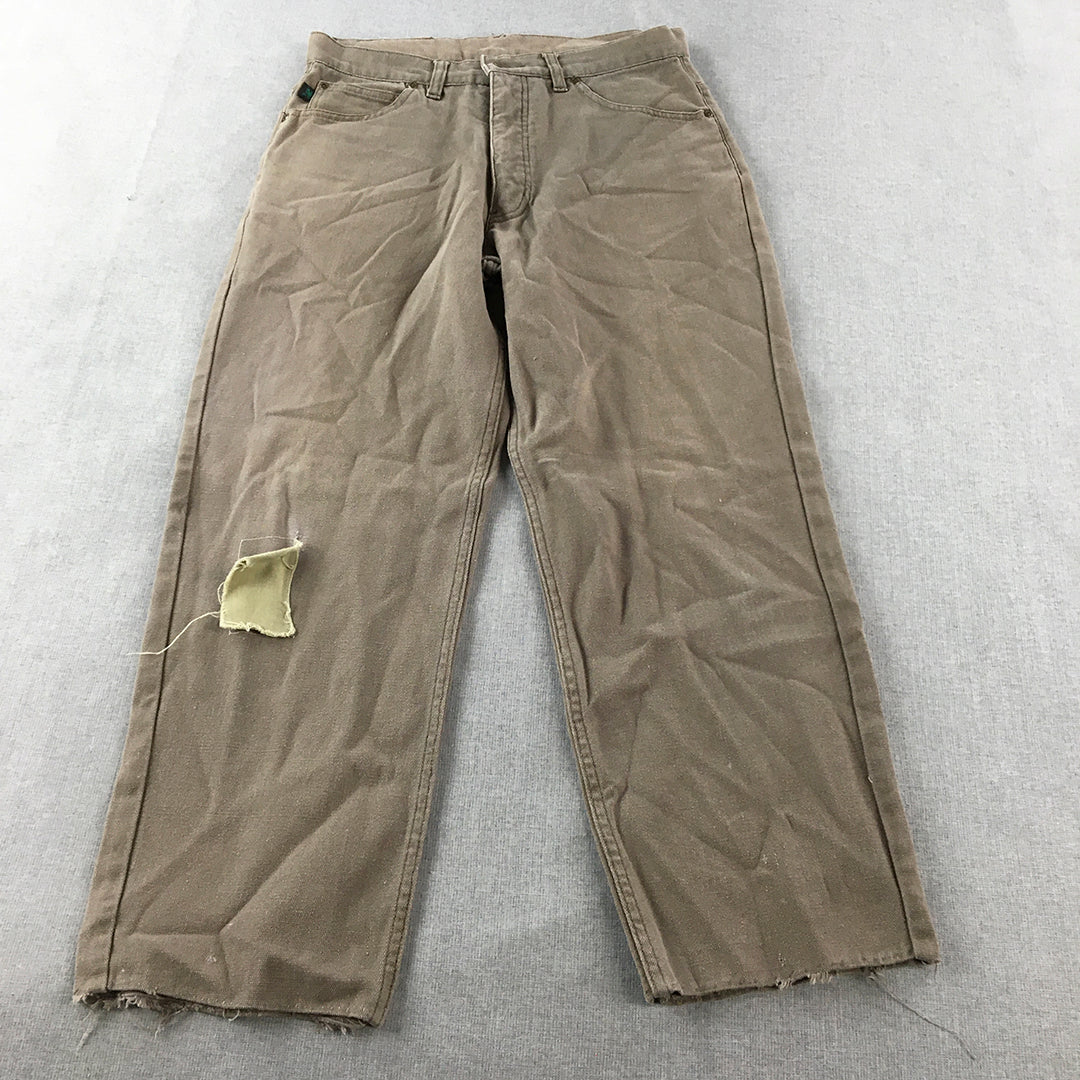 Hemp Mens Pants Size 30 Brown Straight Pockets