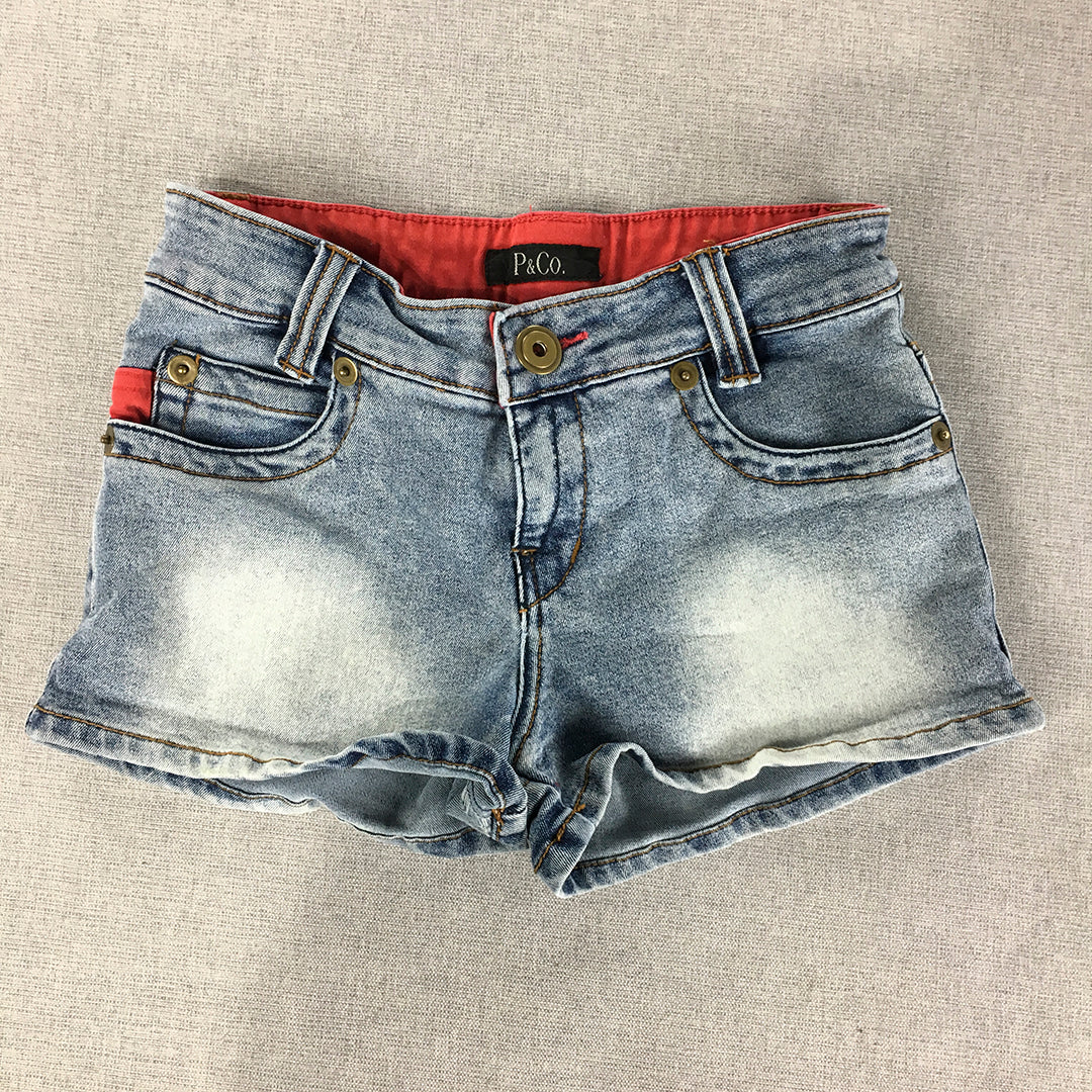 P&Co Womens Denim Shorts Size S Blue Pockets Stretch