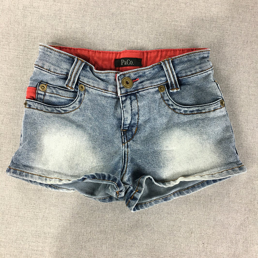 P&Co Womens Denim Shorts Size S Blue Pockets Stretch