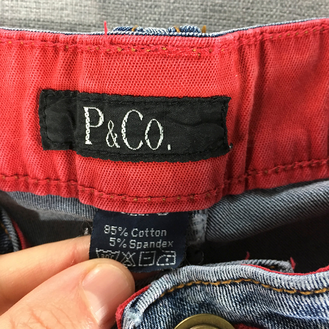 P&Co Womens Denim Shorts Size S Blue Pockets Stretch