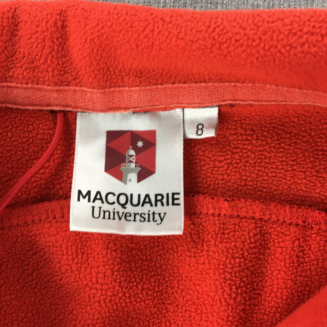 Macquarie University Womens Jacket Size 8 Black Softshell Zip-Up Windbreaker