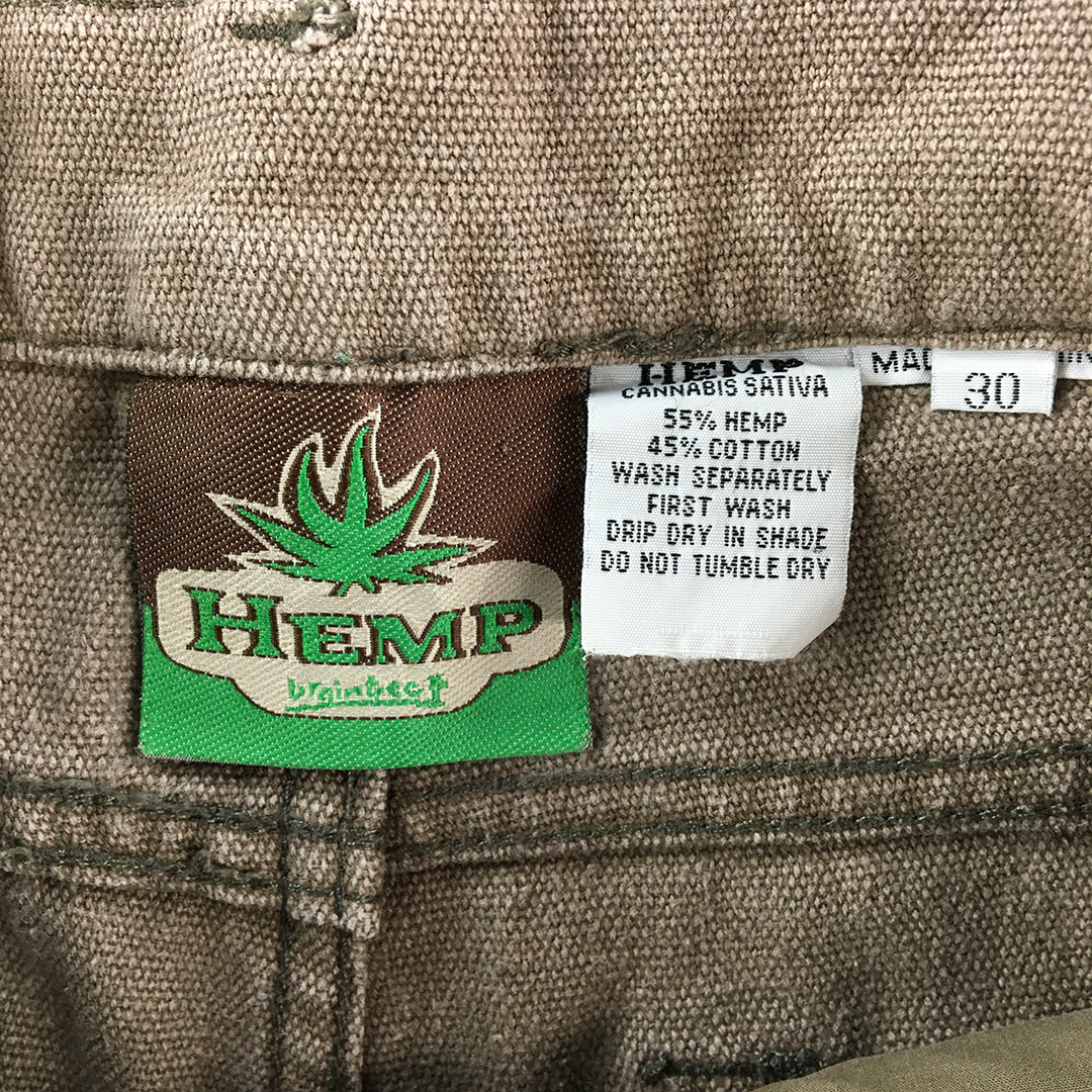 Hemp Mens Pants Size 30 Brown Straight Pockets